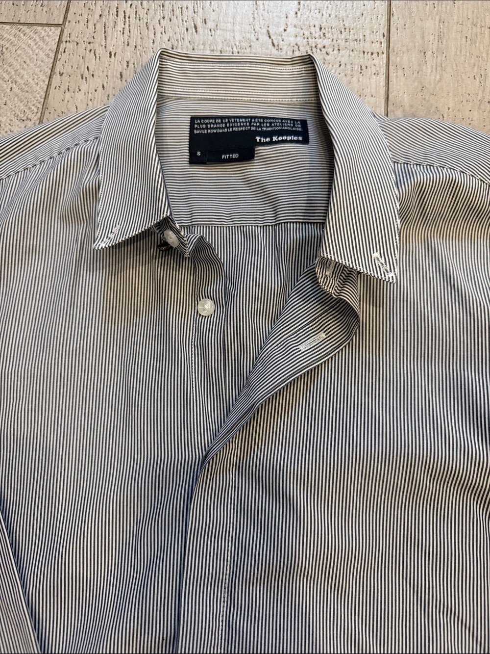 The Kooples Black & White Pinstripe Fitted Dress Shirt